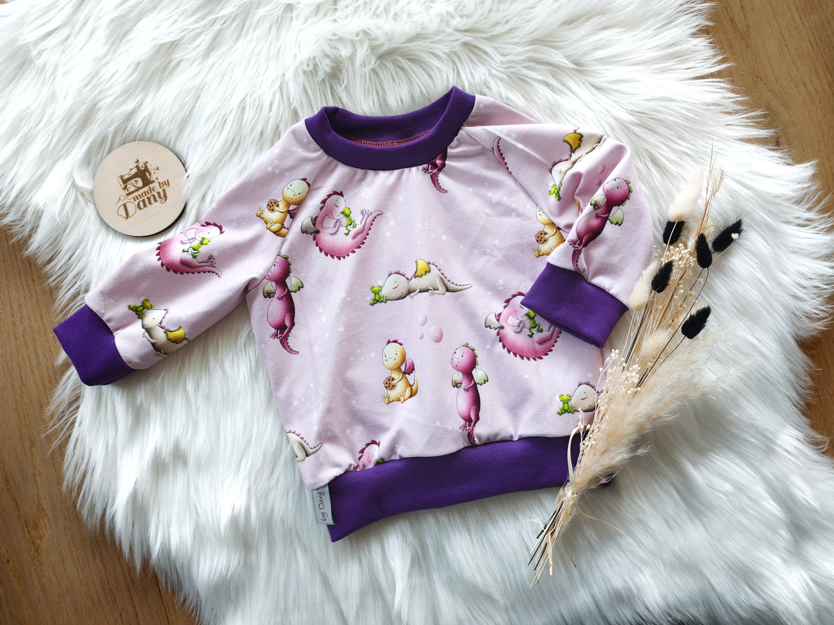 Pullover süsse Drachen rosa 68