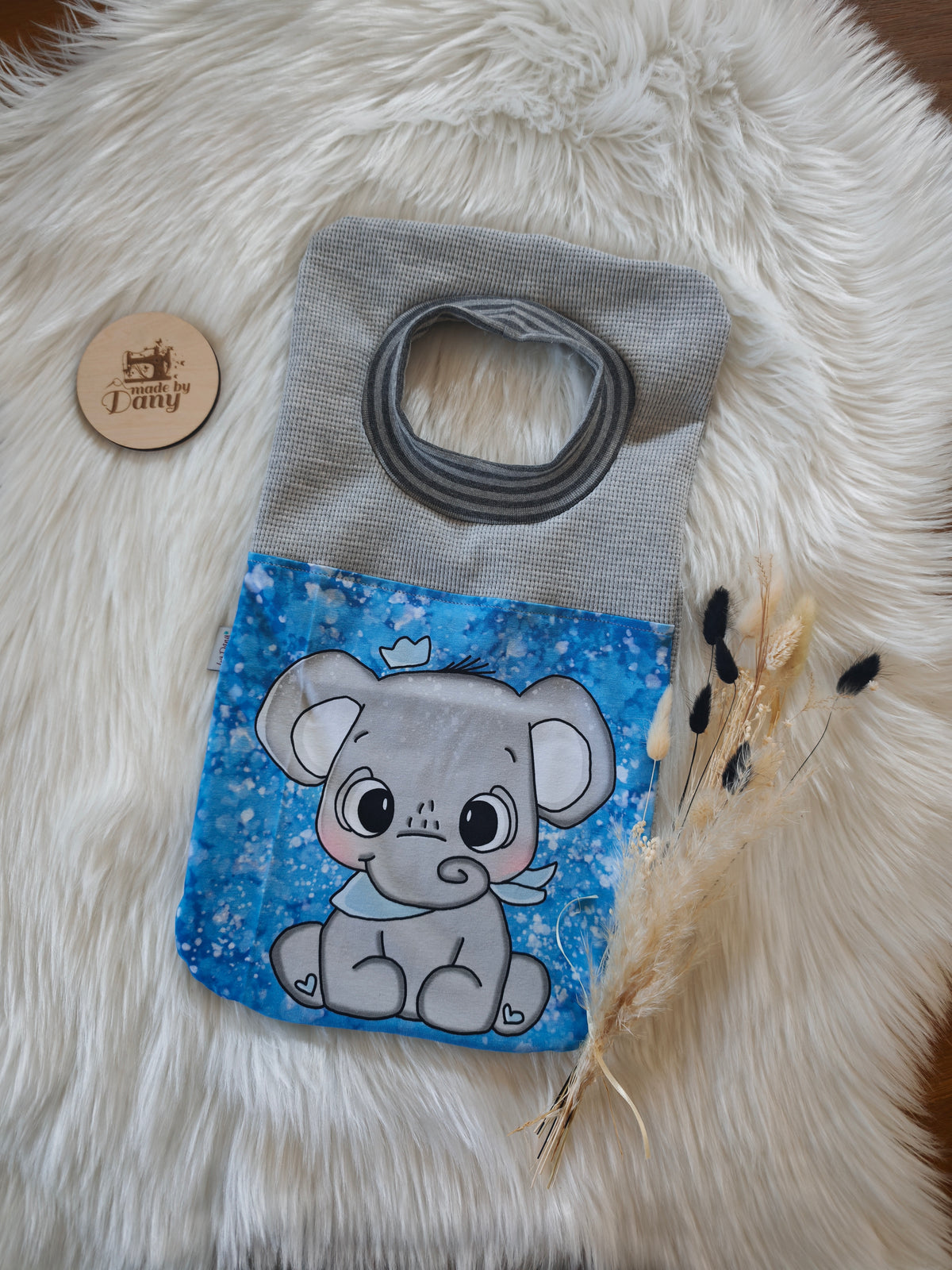 Schlupflätzchen Elefant blau
