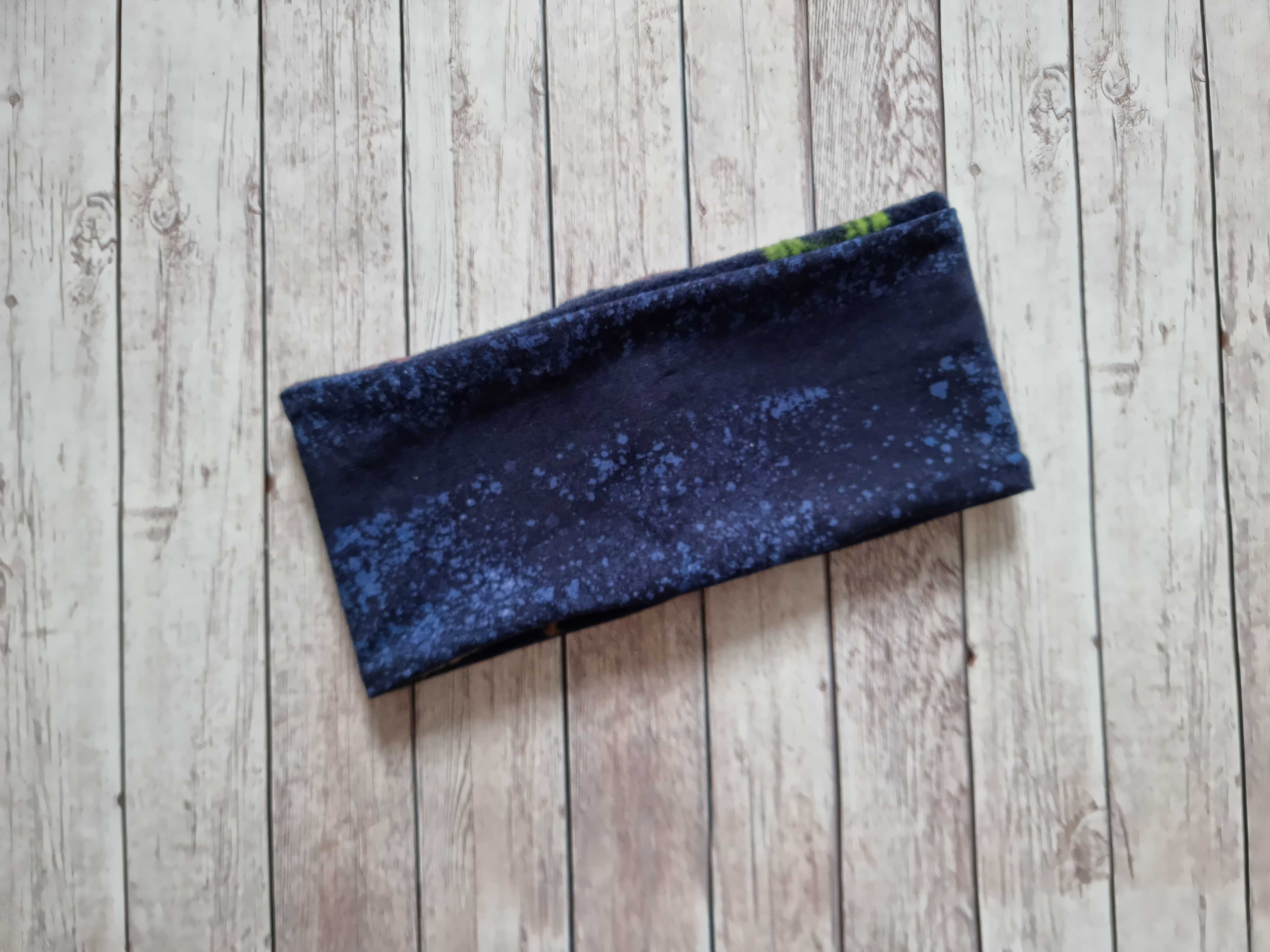 Stirnband Blau gesprickelt ca. 45-46cm