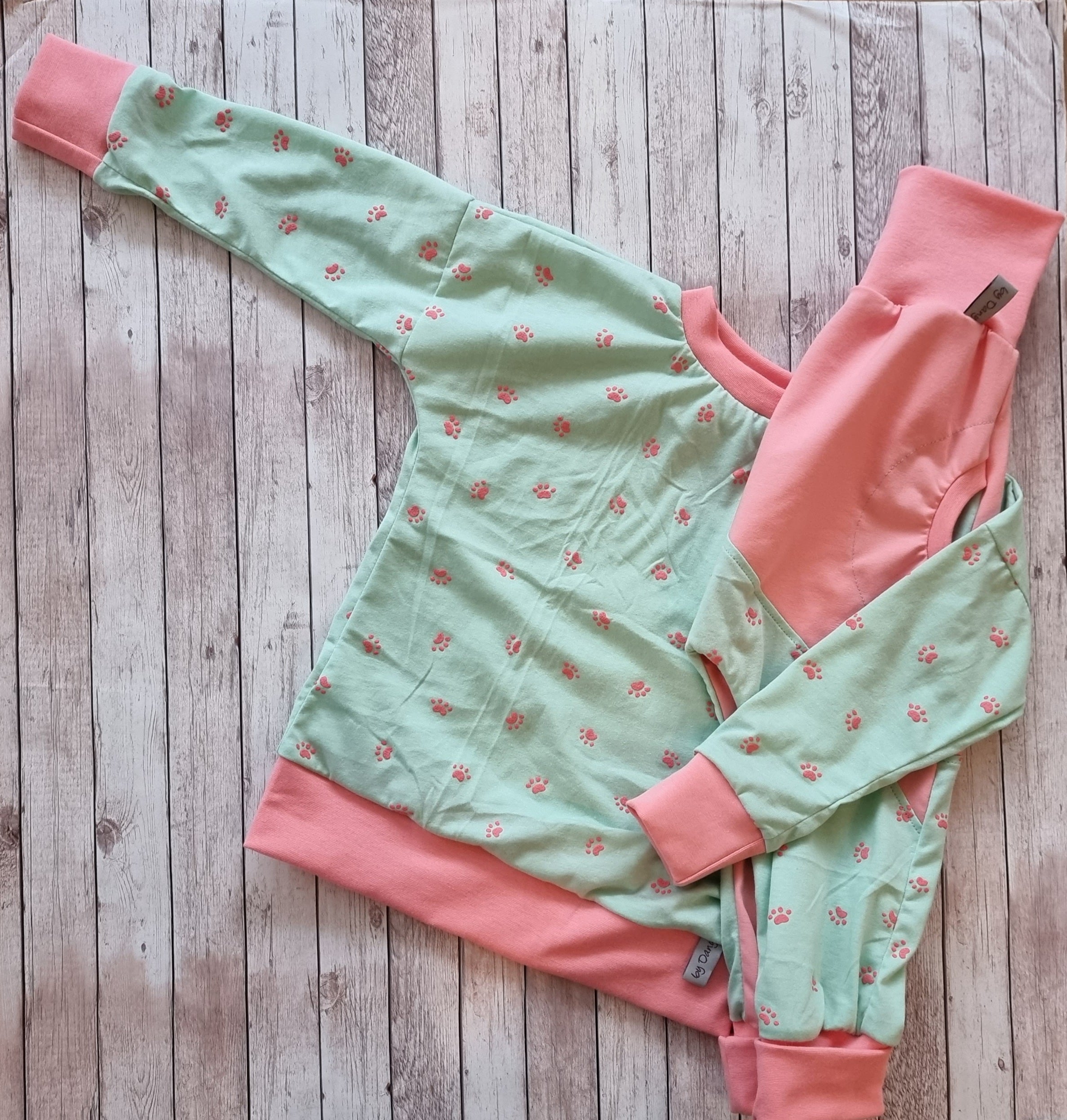 Set Feet Flock mint 1x Pumphose lang 2.0 (104/110) & 1x Pullover (104)