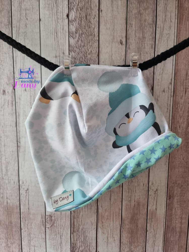 Wendebeanie Pingu Boy Snow, Sternchen ca. 46-48 cm