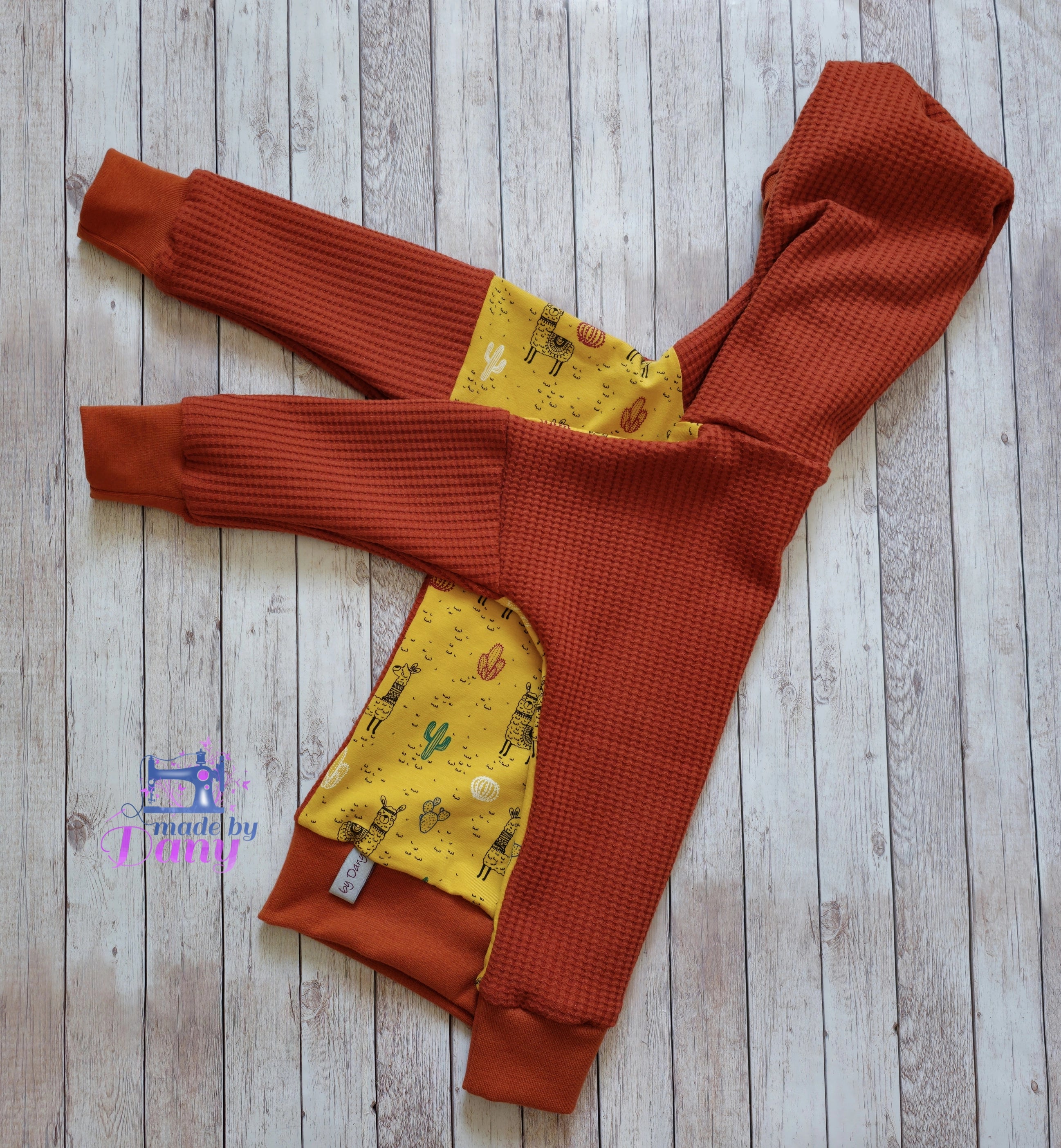 Kapuzenpullover Lama Senf, rostbraun 92