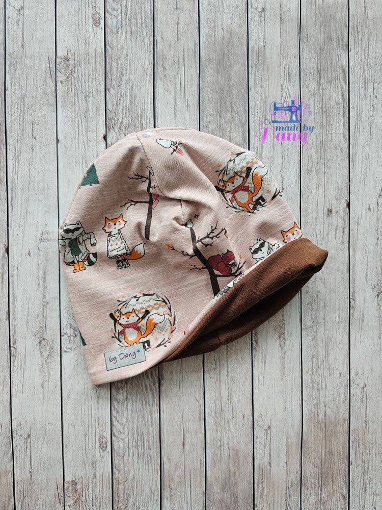 Wendebeanie Fall Forest dusty rose, braun ca. 49-51 cm
