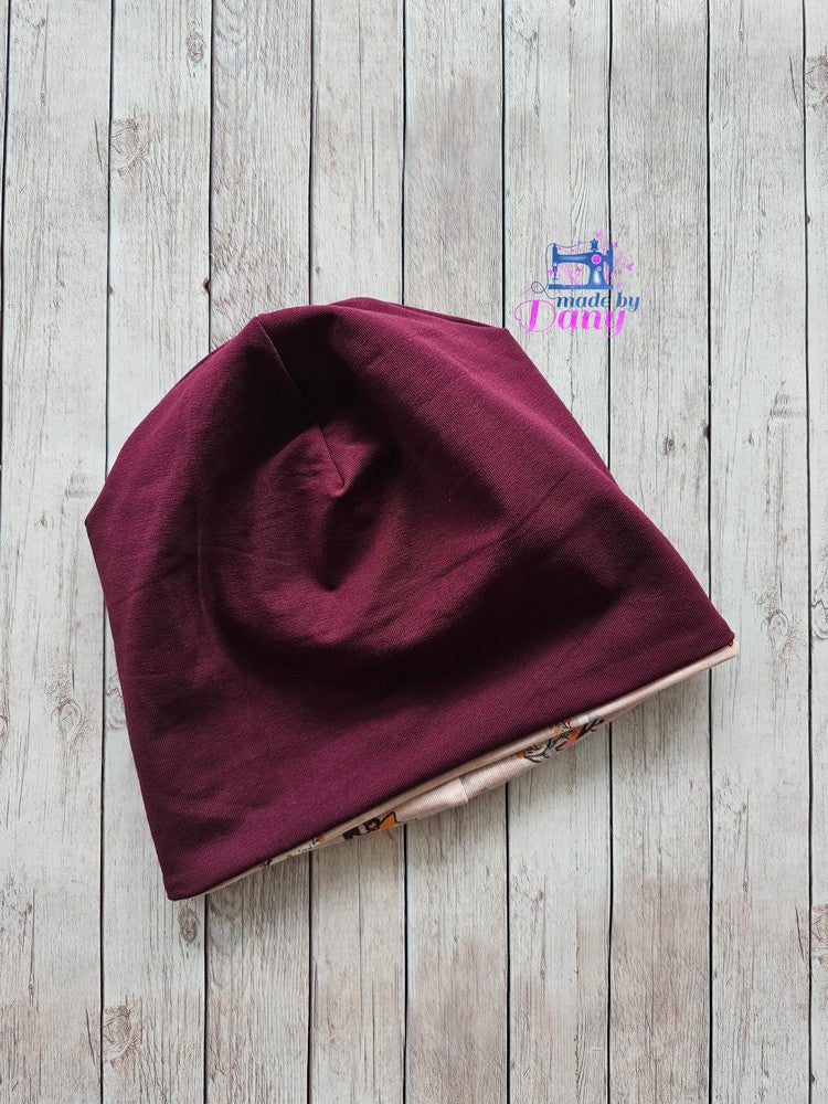 Wendebeanie Fall Forest dusty rose, bordeuxrot ca. 52-55 cm