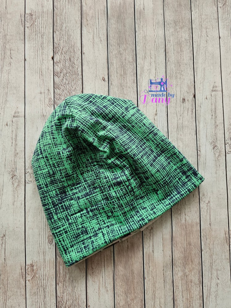 Wendebeanie Safari Tiere Blätter, Gekritzel grün ca. 50-52 cm