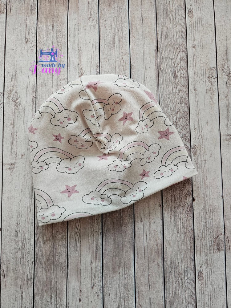 Wendebeanie Einhorn goldglitzer pink, Regenbogen Farbwechsel ca. 46-48 cm