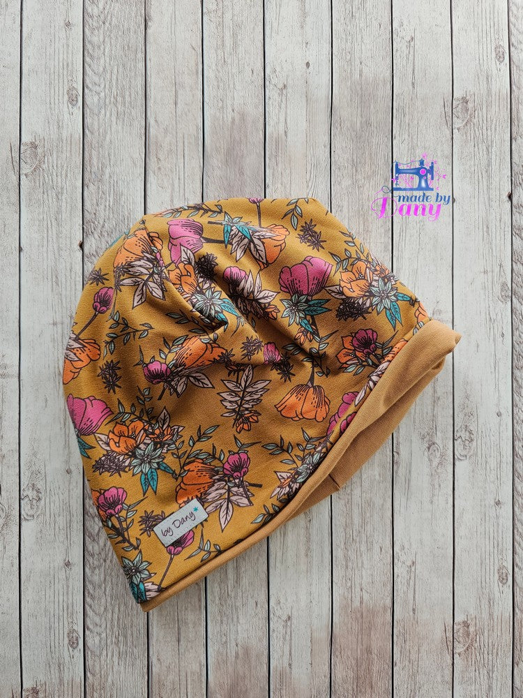 Wendebeanie Boom Senf Blossom by brinarina ca. 56-58 cm