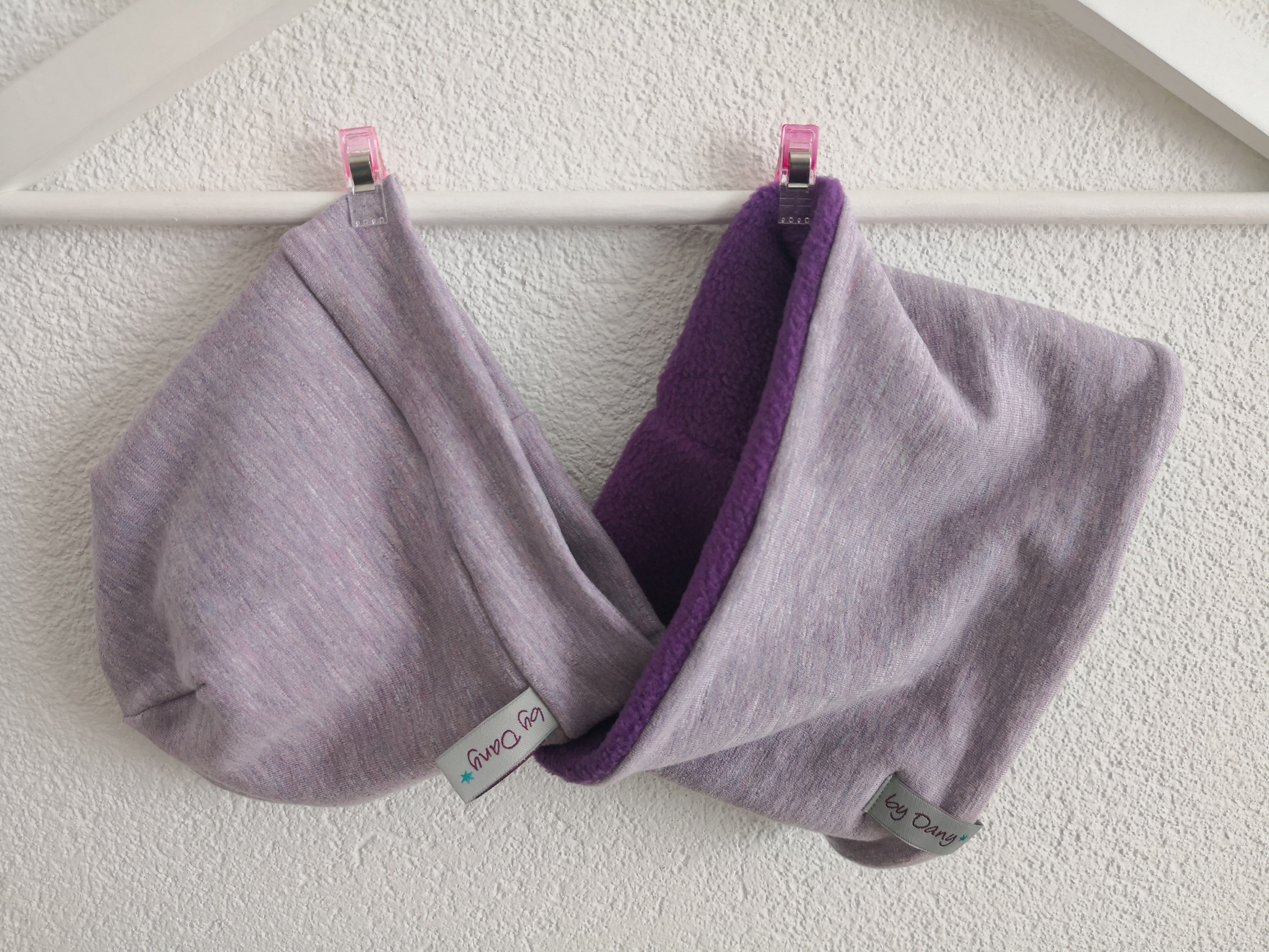 Beanie & Loop Violett Loop ca. 40cm / Beanie ca. 34-38 cm