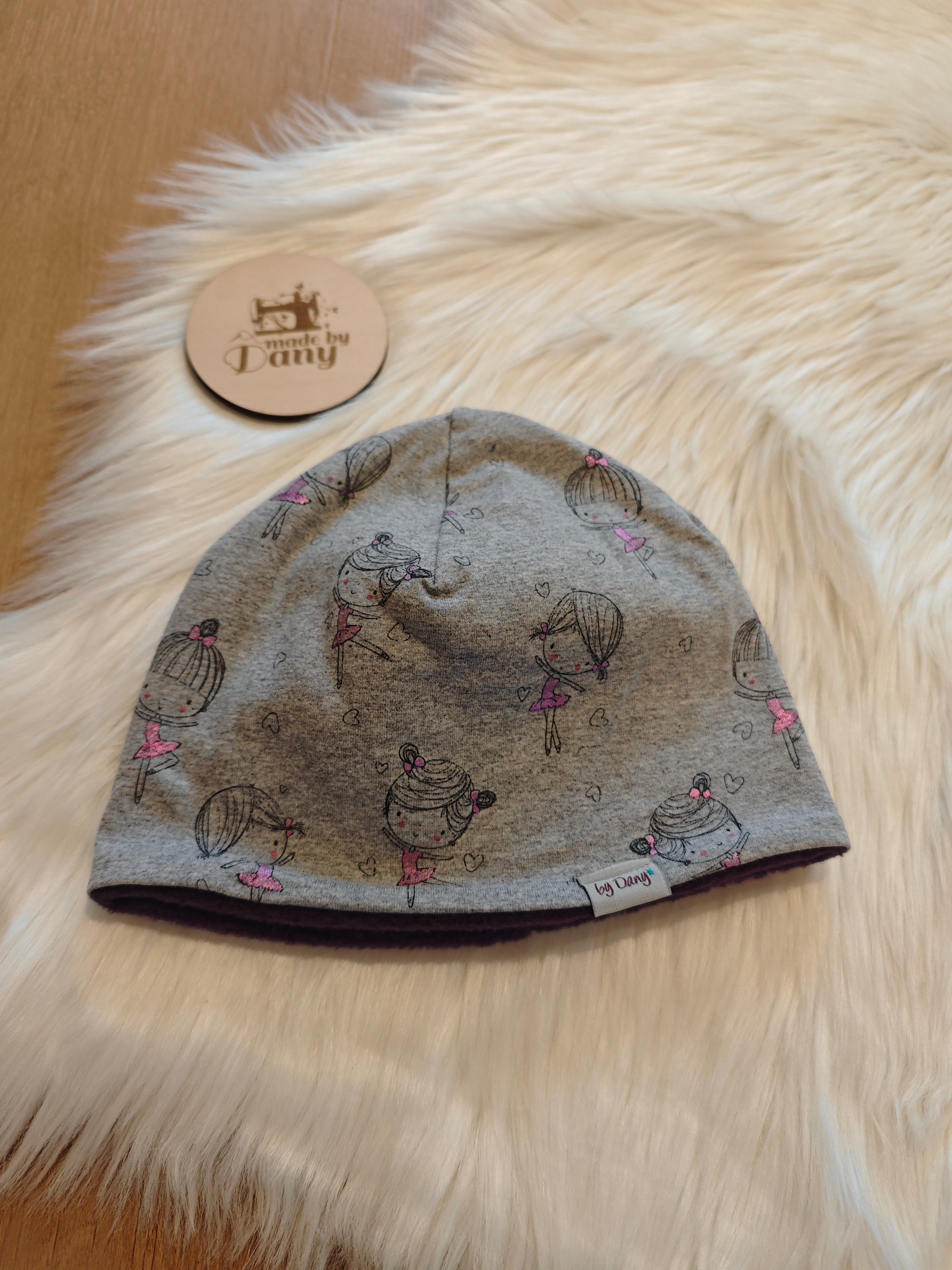 Mütze Jersey Ballettmädchen grau meliert ca. 53-55 cm