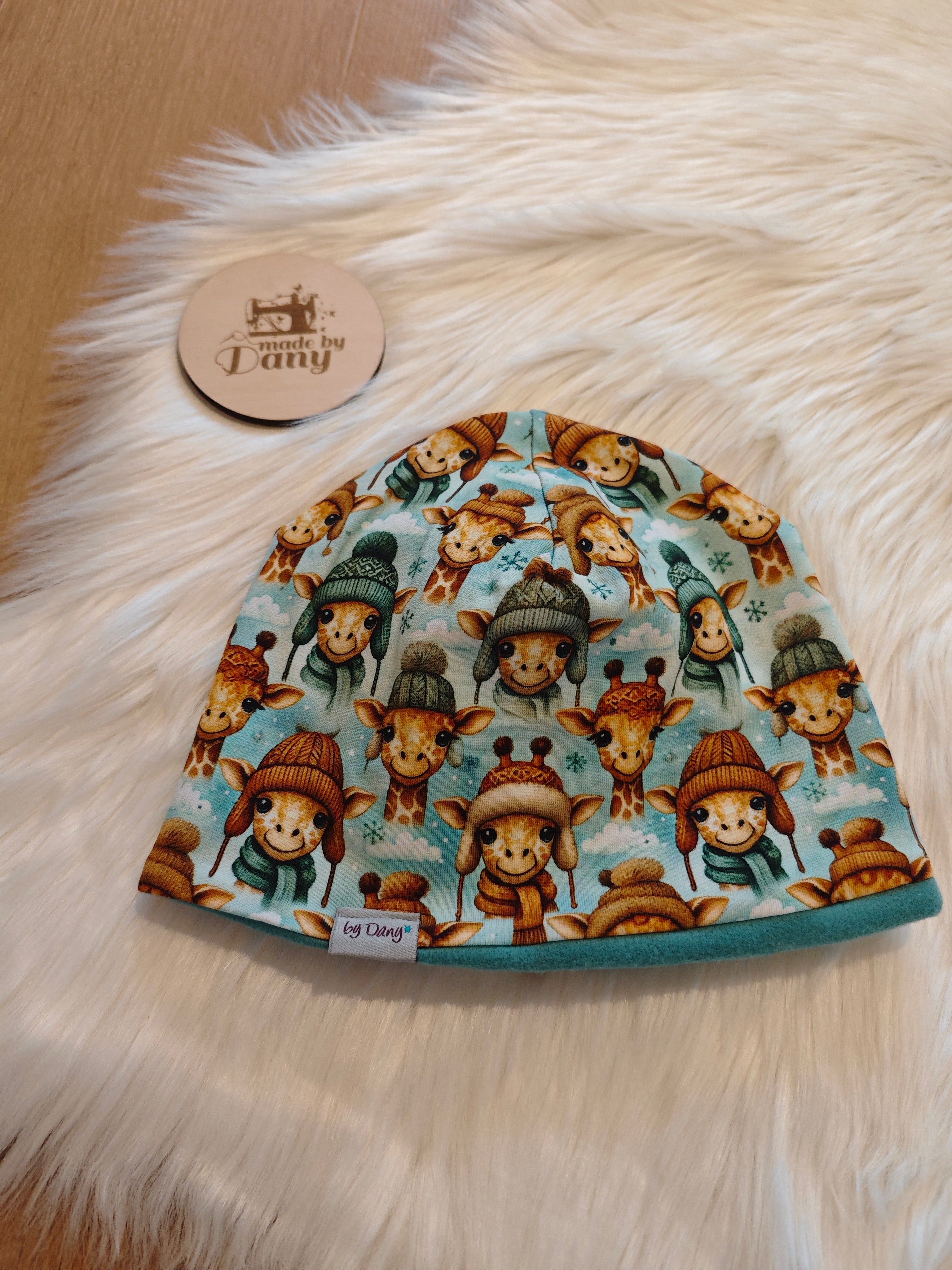 Mütze Jersey Giraffe mit Mützen ca. 53-55 cm