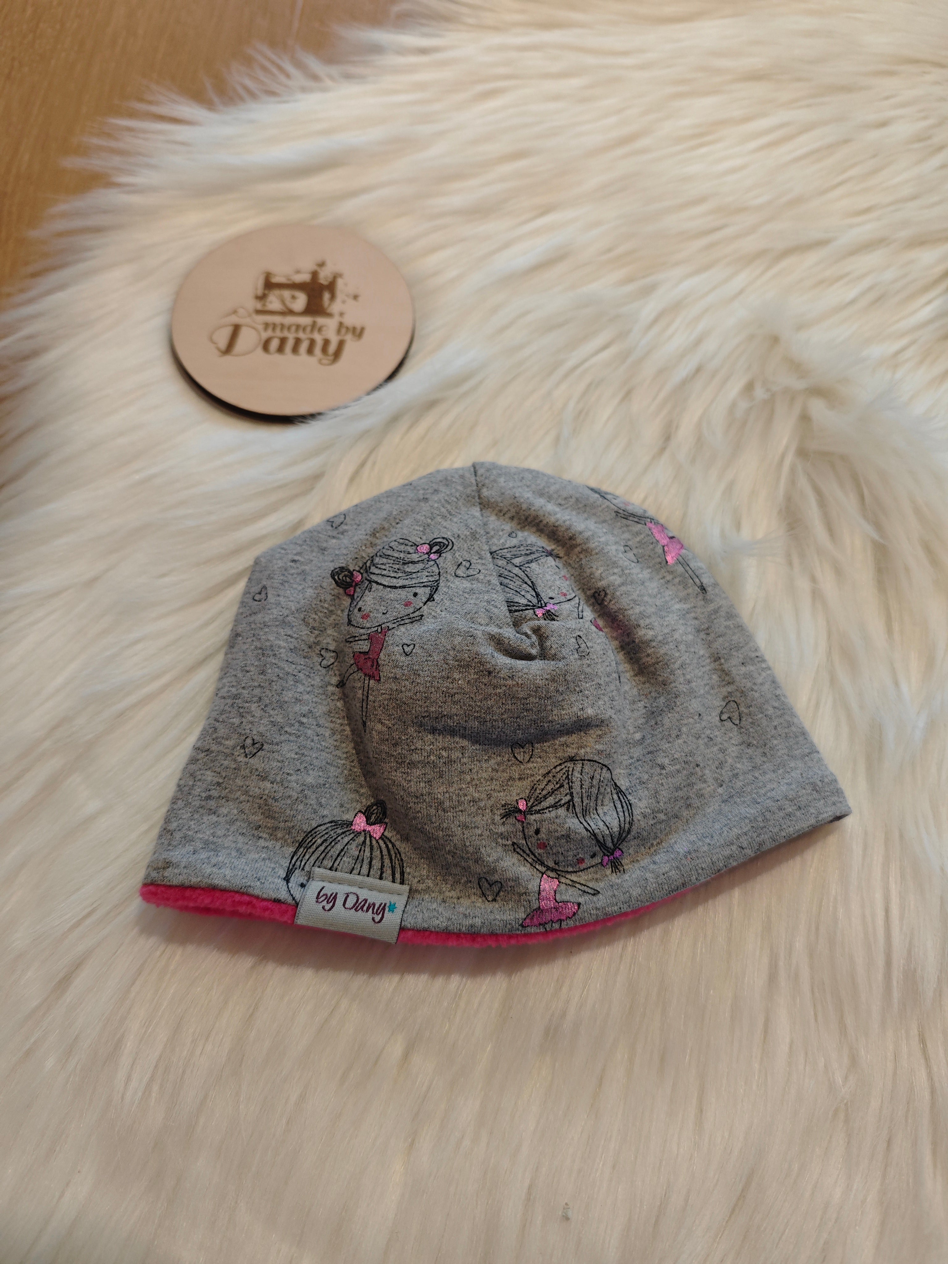 Mütze Jersey Balletmädchen grau meliert ca. 37-38 cm