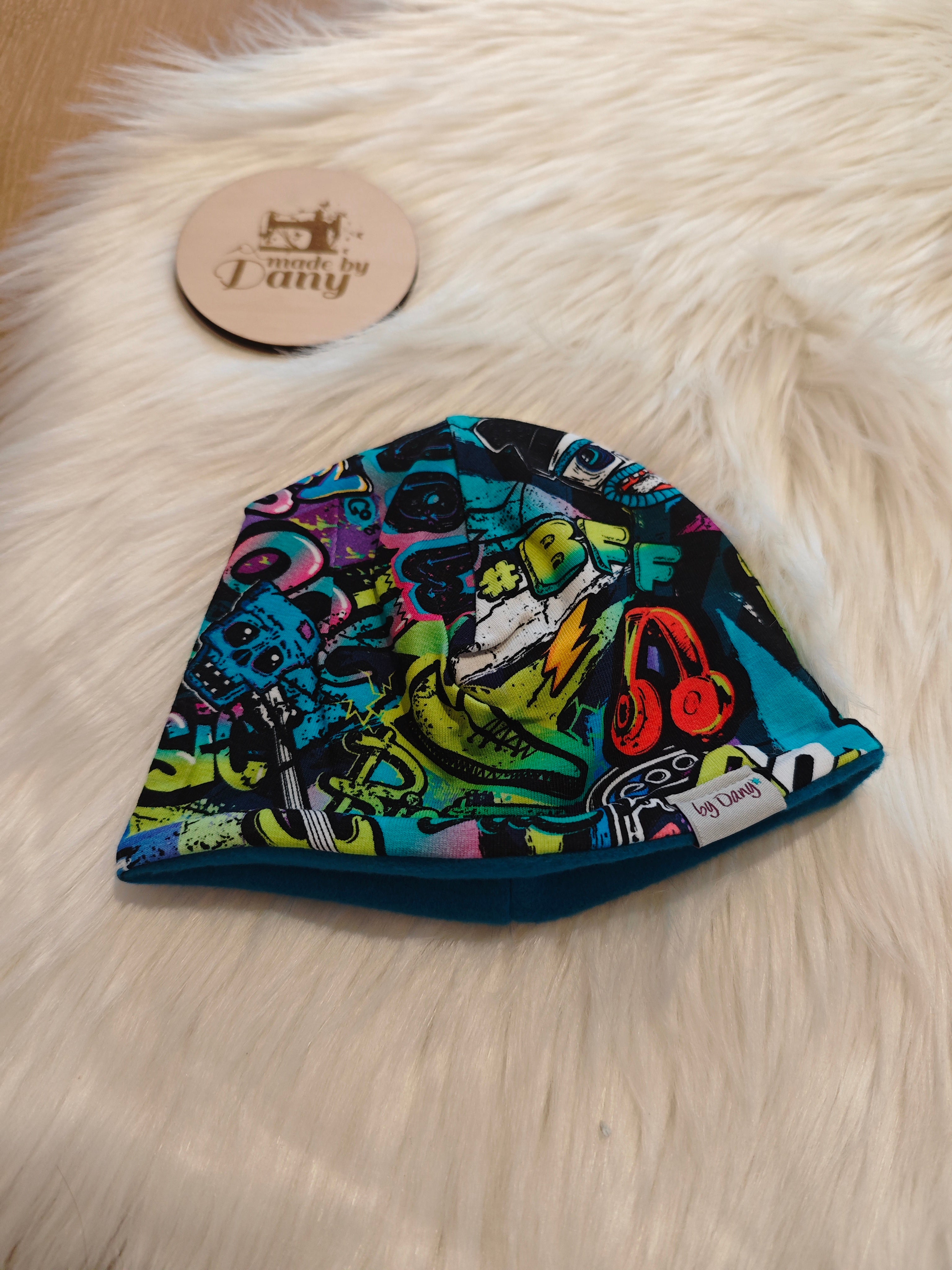 Mütze Jersey Grafity, Radio, Blitz... ca. 39-40 cm