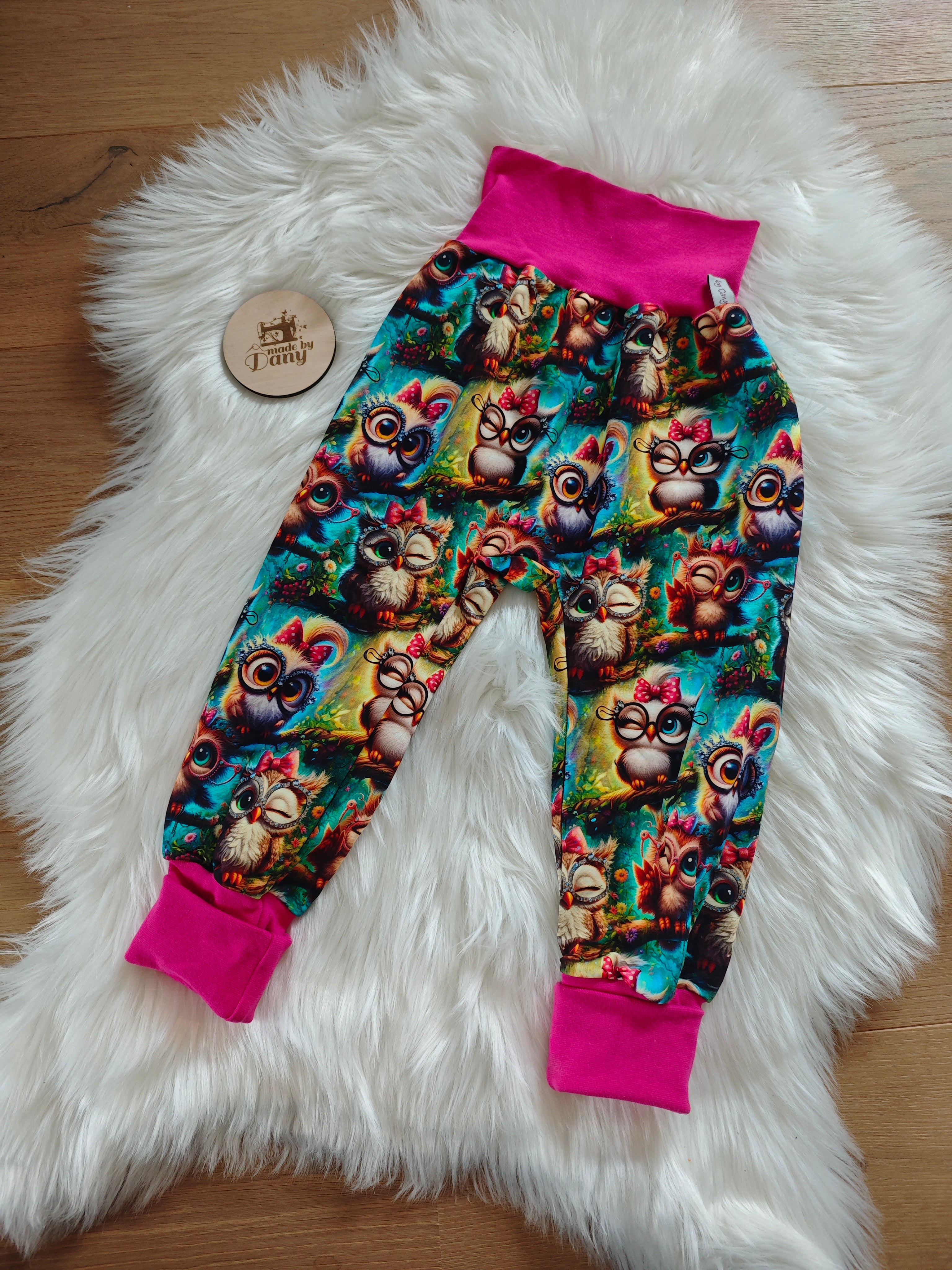 Pumphose lang bunte Eulengirlys mit Brille 110/116