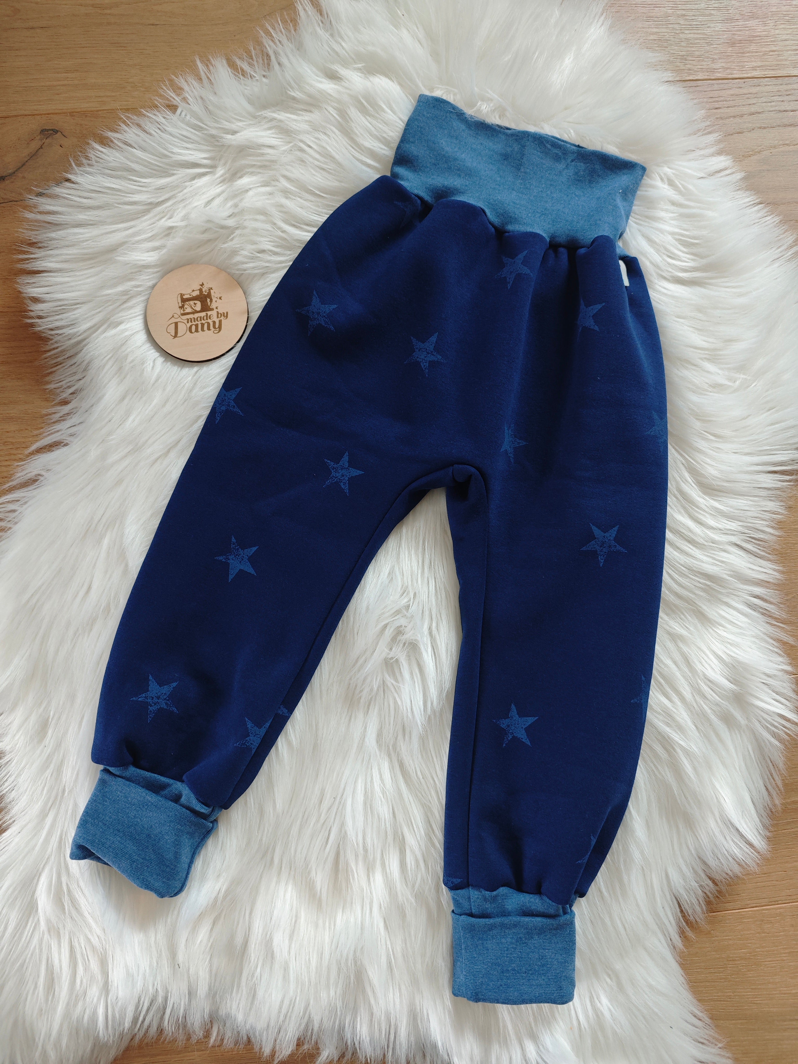 Pumphosen lang Sterne dunkelblau 122