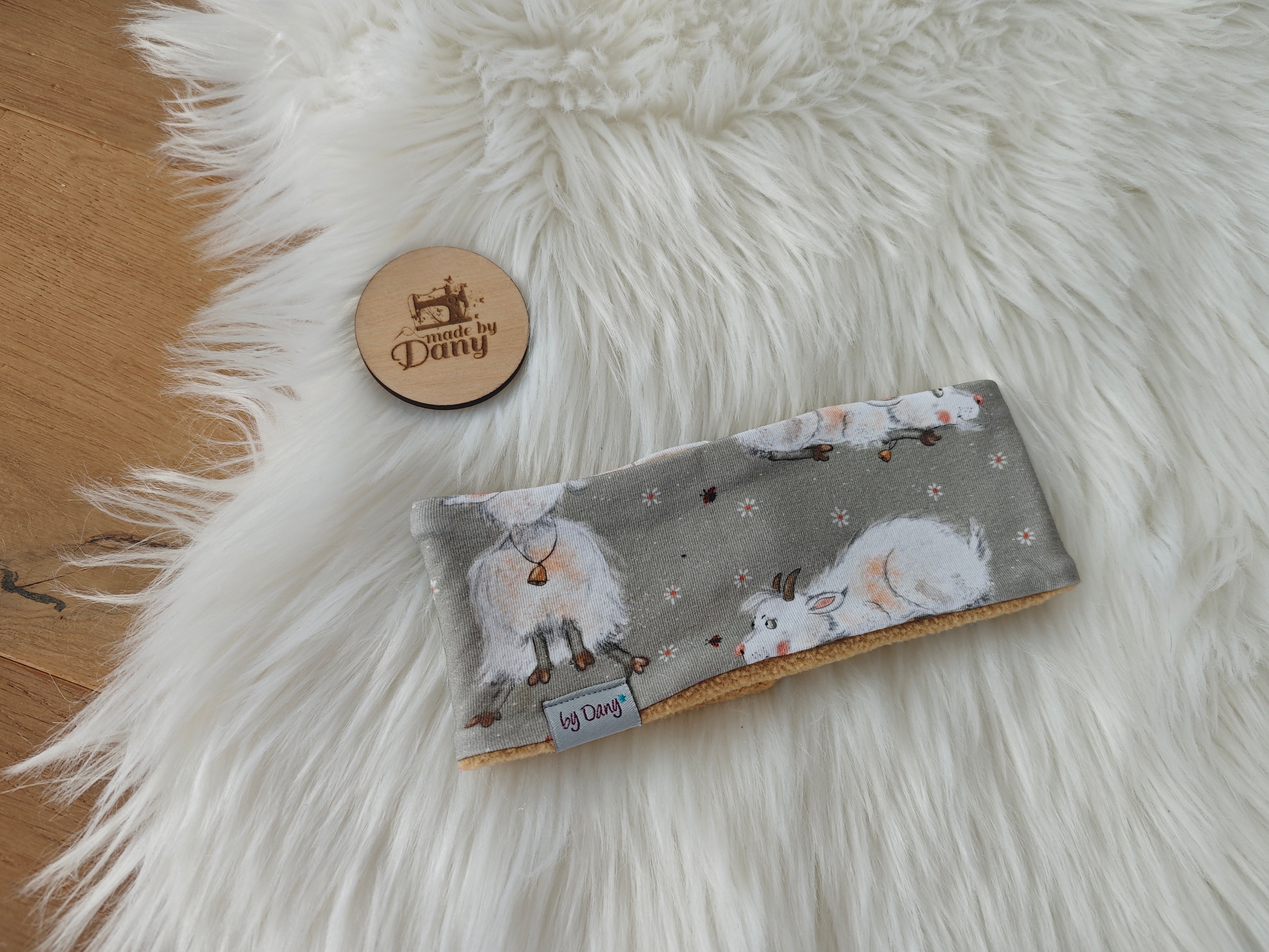 Stirnband Ziege auf grau ca. 45-46cm