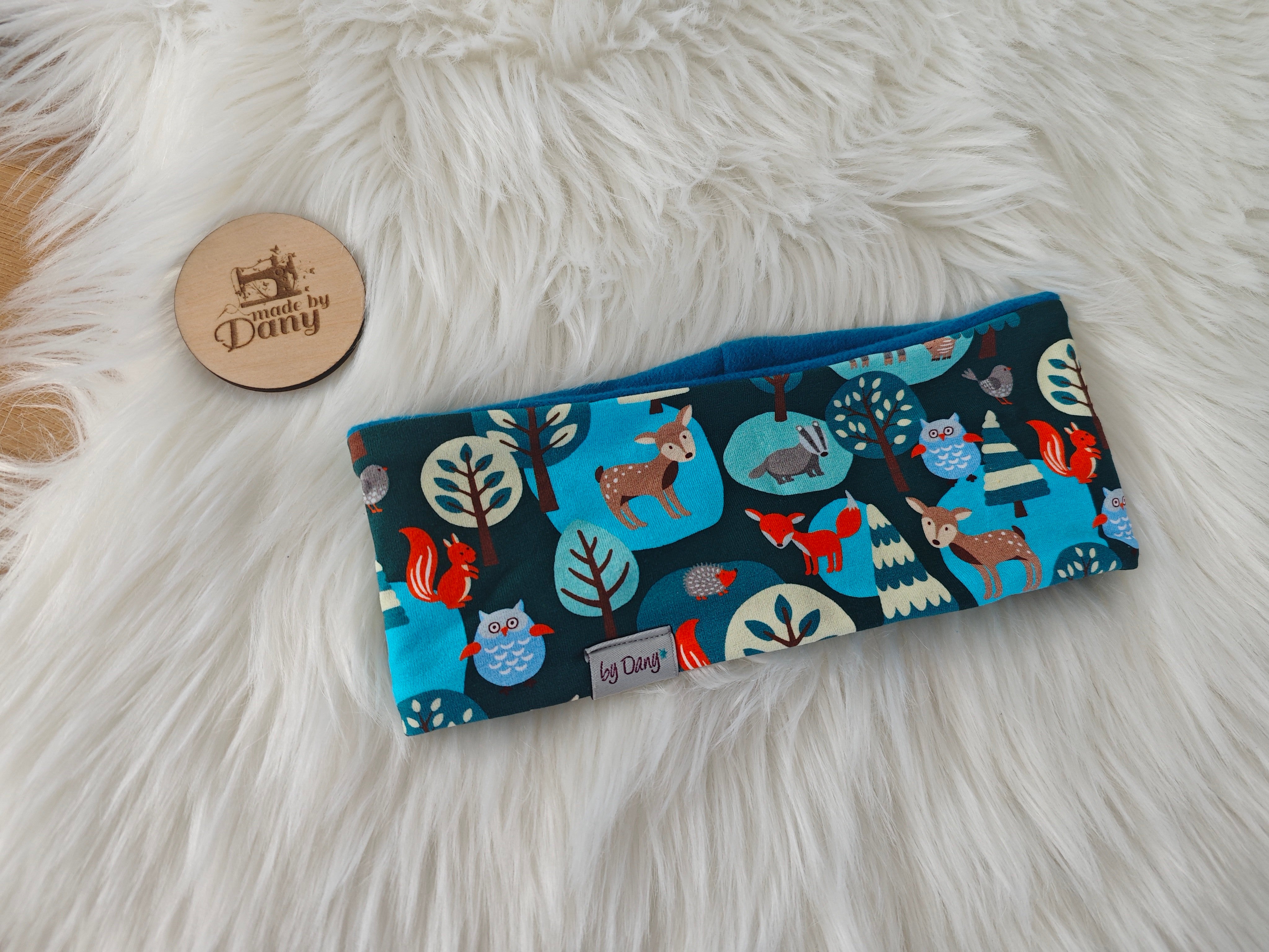 Stirnband Waldtiere dunkelgrün ca. 53-54cm