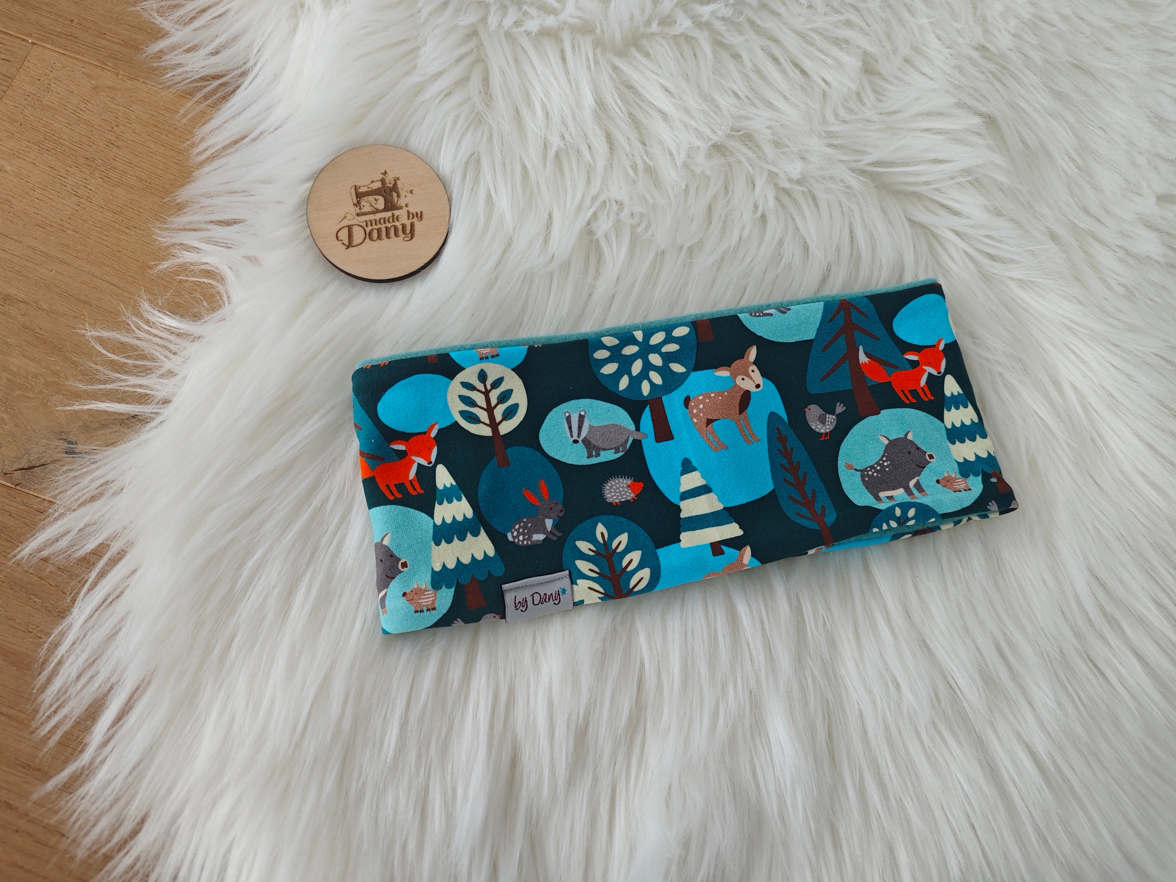 Stirnband Waldtiere dunkelgrün ca. 55-56 cm