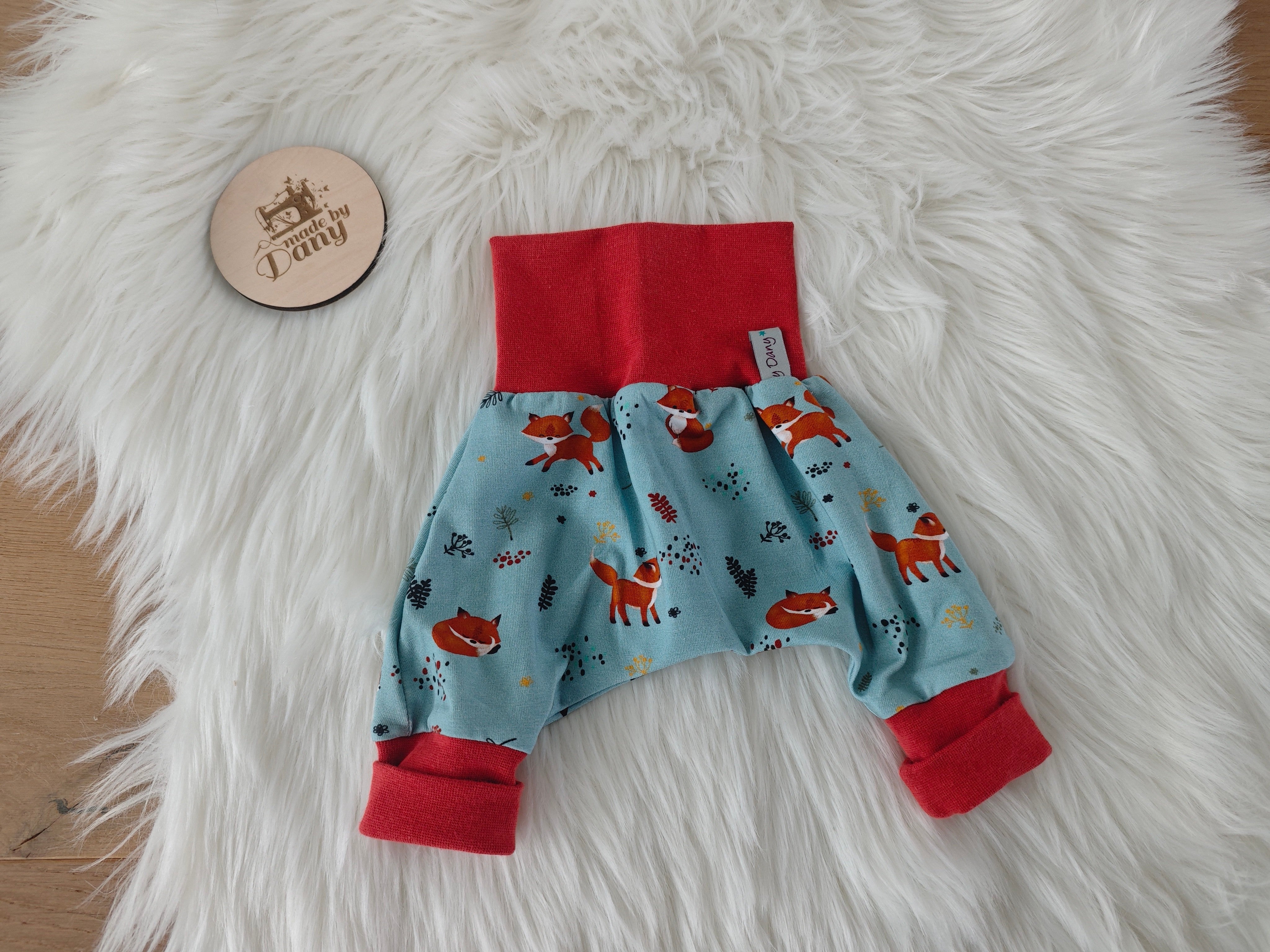 Pumphosen lang 2.0 Füchse auf blau 44/50