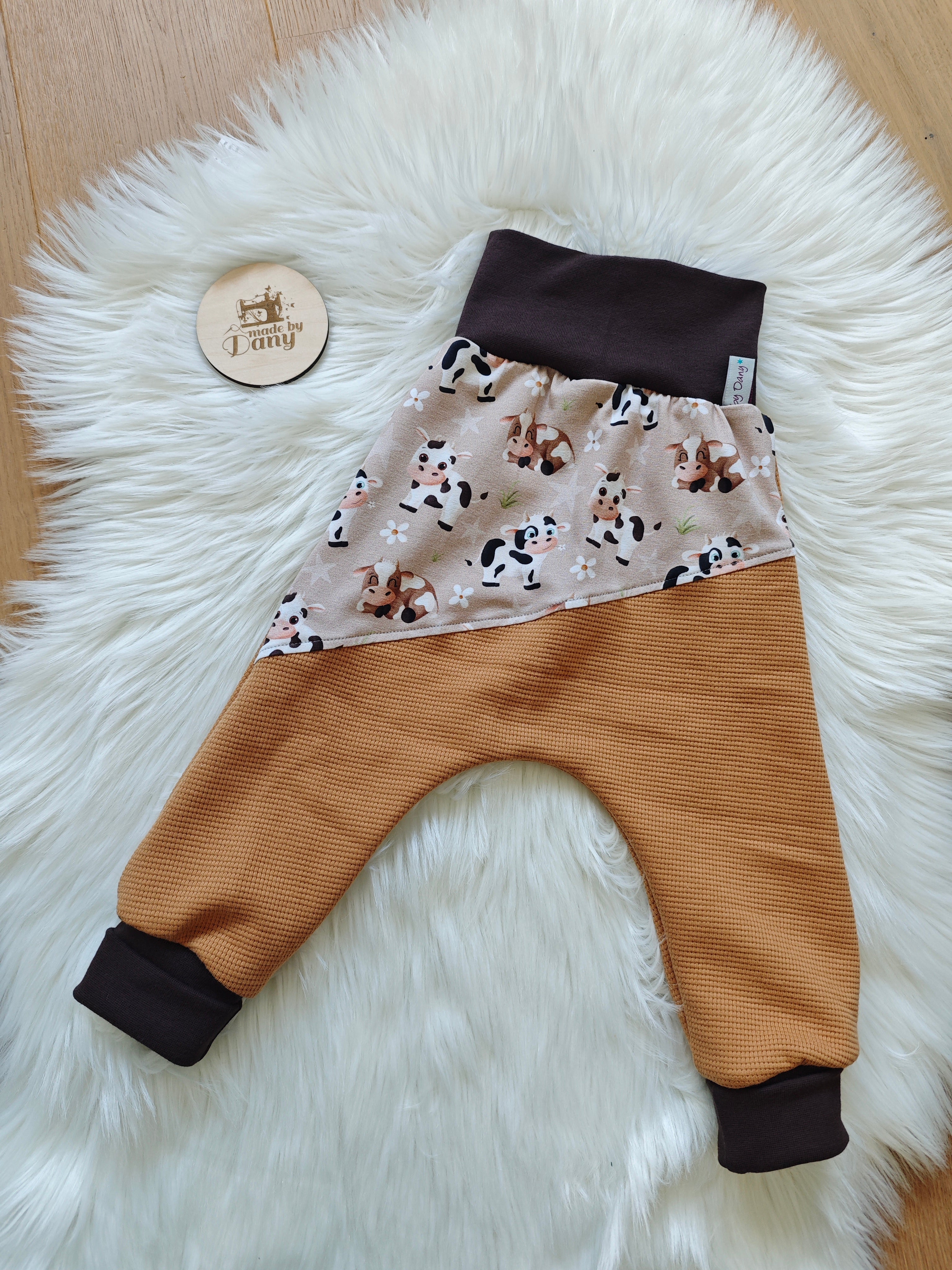 Pumphosen lang 2.0 Landkind Kühe taupe 92/98